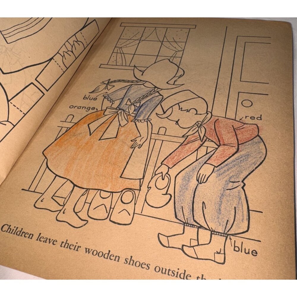 Vintage 1950s Children Of Other Lands Coloring & Activity Book By Whitman - Picture 12 of 16